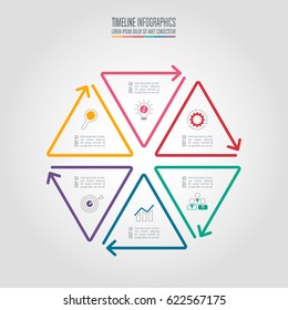 Creative concept for infographic. Timeline infographic design vector and marketing icons for presentation, workflow layout, diagram, annual report, web design. Business concept with 6 options.
