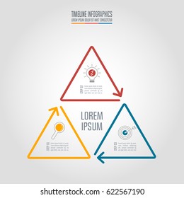 Creative concept for infographic. Timeline infographic design vector and marketing icons for presentation, workflow layout, diagram, annual report, web design. Business concept with 3 options.