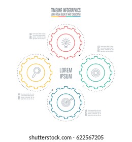 Creative concept for infographic. Timeline infographic design vector and marketing icons for presentation, workflow layout, diagram, annual report, web design. Business concept with 4 options.