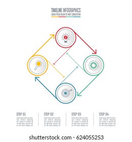Creative concept for infographic. Timeline infographic design vector and marketing icons for presentation, workflow layout, diagram, annual report, web design. Business concept with 4 options.