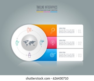 Creative concept for infographic. Timeline infographic design vector and marketing icons for presentation, workflow layout, diagram, annual report, web design. Business concept with 3 options.