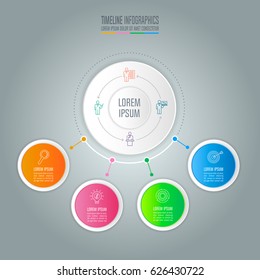 Creative concept for infographic. Timeline infographic design vector and marketing icons for presentation, workflow layout, diagram, annual report, web design. Business concept with 4 options.