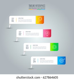 Creative concept for infographic. Timeline infographic design vector and marketing icons for presentation, workflow layout, diagram, annual report, web design. Business concept with 4 options.