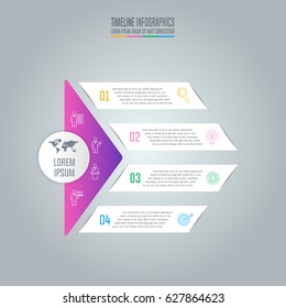 Creative concept for infographic. Timeline infographic design vector and marketing icons for presentation, workflow layout, diagram, annual report, web design. Business concept with 4 options.