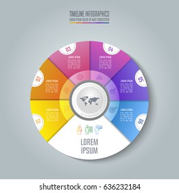 Creative concept for infographic. Timeline infographic design vector and marketing icons for presentation, workflow layout, diagram, annual report, web design. Business concept with 6 options.