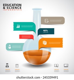 Creative concept infographics test tube glass with speech bubble