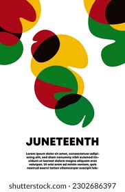 Creative concept of Juneteenth poster with fluid wavy shapes. Vector potrait illustration