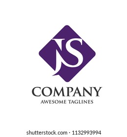 creative concept of letter J and S square background vector