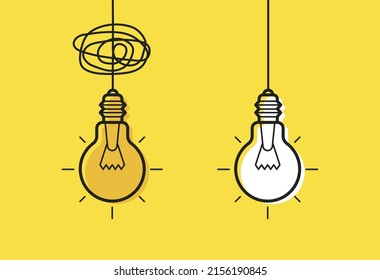 Lámpara de luz de concepto creativo. Concepto de negocios y liderazgo. Ilustración vectorial.