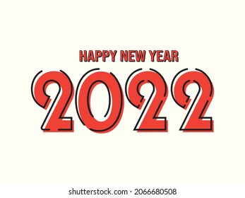 diseño del logo de concepto creativo de los afiches de Año Nuevo Feliz 2022. Plantillas con logotipo tipográfico 2022 para celebración y decoración de temporada. Moderna y minimalista para marca, portada, tarjeta, banner.