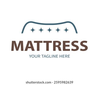 Creative concept logo of hybrid mattress. Twin Mattress emblem.