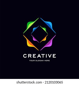 Creative concept logo . Creative symbol design for company. Template Realistic 3d volume icon element.