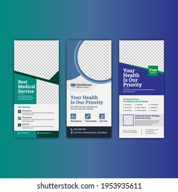 Creative concept medical health care rack card or DL flyer or banner layout.