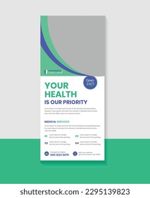 	
Creative Concept Medical Health Care rack card or DL Flyer or banner layout.