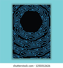 Creative concept meta blue and black scheme texture, page template  design abstract techno background for web and print design