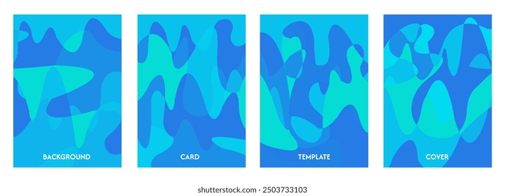 Creative concept minimalist pastel color abstract card background set. Modern abstract art design with unique liquid shapes. Template for celebration, advertising, branding, banner, cover, label, post