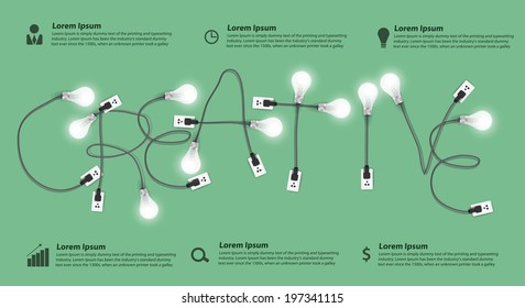 Creative concept modern design template, Light bulb idea abstract info graphic workflow layout banner, diagram, step up options, Vector illustration