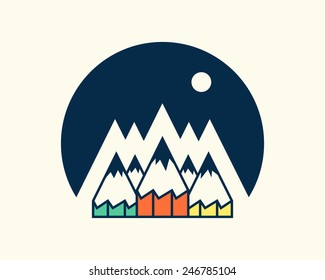 Creative concept of  mountains made with pencils . Vector illustration.