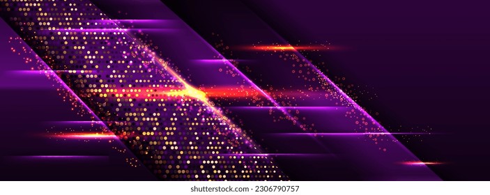 Creative concept neon purple classy vibrant glamour golden elegance stylish elements textured