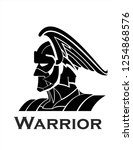 creative concept for new warrior in black and white flat design
