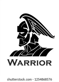 creative concept for new warrior in black and white flat design