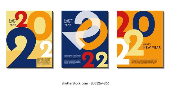 Creative concept set of new year 2022 background. Very suitable for posters, banners, covers, cards, social media posts, etc.