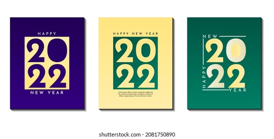 Creative concept set of new year 2022 background. Very suitable for posters, banners, covers, cards, social media posts, etc.