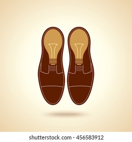 creative concept of shoes with idea bulb