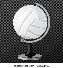 A creative concept simple modern volleyball like a vector Globe illustration.