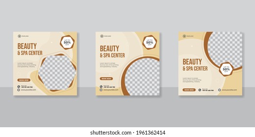 Creative concept social media template for beauty salon