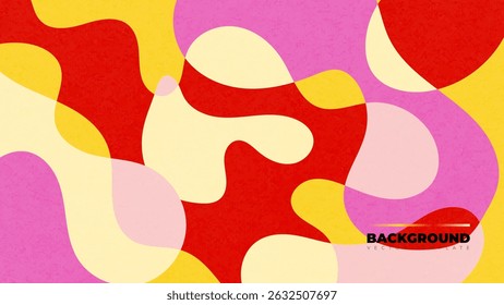 Creative concept of summer Abstract background, a fluid organic pattern in pink, red, yellow, and cream tones forms a vibrant backdrop. for creative projects, posters, or summer-themed events.