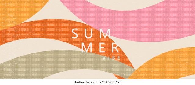 Creative concept of summer bright cover, card or poster in minimal style for corporate identity, branding, social media ads, promo. Modern design template in trendy geometric style