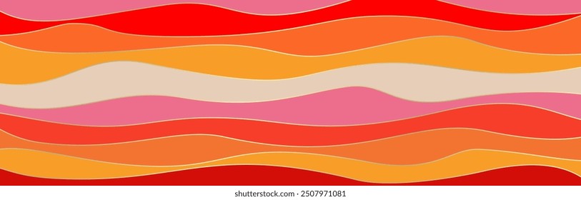 Creative concept of summer bright cover, card or poster with waves pattern for social media ads, branding, corporate identity. Colorful design template in trendy style. Summer vector illustration.