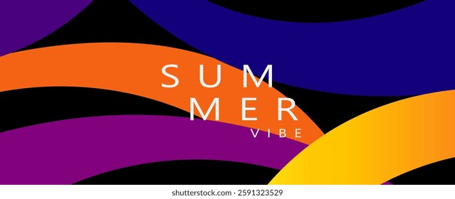 Creative concept of summer bright cover, card or poster in minimal style for corporate identity, branding, social media ads, promo. Modern design template in trendy geometric style