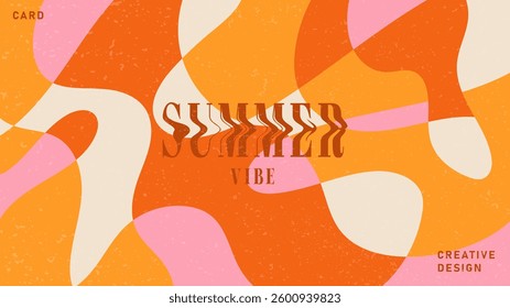 Creative concept of summer bright cover, card or poster in minimal style for corporate identity, branding, social media ads, promo. Modern design template in trendy geometric style