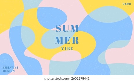Creative concept of summer bright cover, card or poster in minimal style for corporate identity, branding, social media ads, promo. Modern design template in trendy geometric style