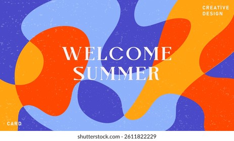 Creative concept of summer bright cover, card or poster in minimal style for corporate identity, branding, social media ads, promo. Modern design template in trendy geometric style