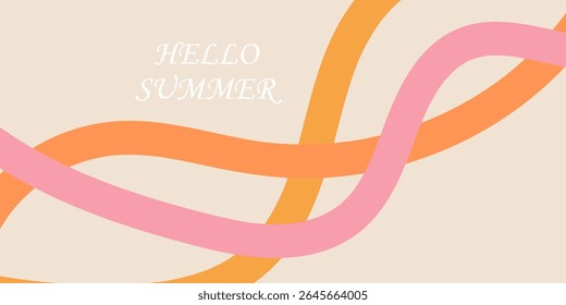 Conceito criativo de capa brilhante de verão, cartão ou cartaz em estilo mínimo para a identidade corporativa, marca, anúncios de mídia social, promoção. Modelo de design moderno em estilo geométrico moderno