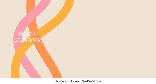 Creative concept of summer bright cover, card or poster in minimal style for corporate identity, branding, social media ads, promo.