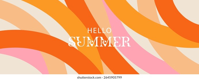 Conceito criativo de capa brilhante de verão, cartão ou cartaz em estilo mínimo para a identidade corporativa, marca, anúncios de mídia social, promoção. Modelo de design moderno em estilo geométrico moderno