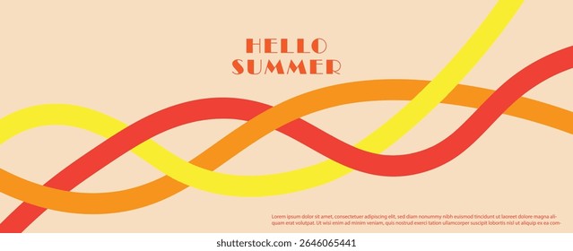Conceito criativo de capa brilhante de verão, cartão ou cartaz em estilo mínimo para a identidade corporativa, marca, anúncios de mídia social, promoção. Modelo de design moderno em estilo geométrico moderno