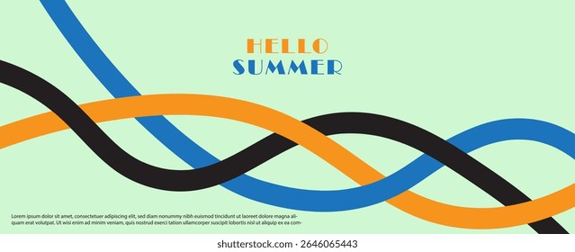 Conceito criativo de capa brilhante de verão, cartão ou cartaz em estilo mínimo para a identidade corporativa, marca, anúncios de mídia social, promoção. Modelo de design moderno em estilo geométrico moderno