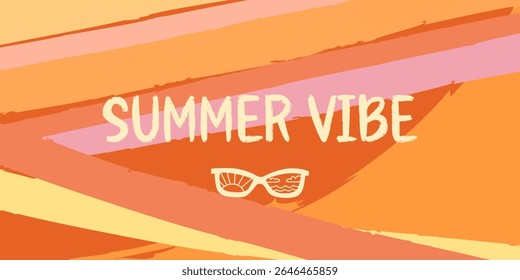 Creative concept of summer bright cover, card or poster in minimal and fun style for corporate identity, branding, social media ads, promo. Modern design template