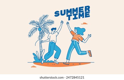 Creative concept of summer bright covers Summer holiday present, cool  blue poster summer flyer summer background, Eps 10 vector illustration minimal style for corporate identity, branding