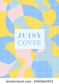 Concepto creativo de verano brillante y jugosa tarjeta. Plantillas para la celebración, anuncios, marca, Anuncio, portada, etiqueta, cartel, ventas. Diseño de arte abstracto moderno con Formas líquidas con efecto superpuesto. 