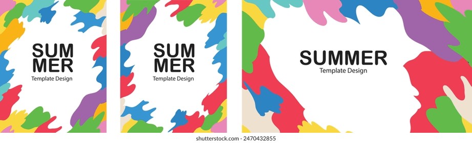 Concepto creativo de la tarjeta de verano Diseño de arte abstracto moderno, Plantilla para su uso en publicidad. La marca, los Anuncios, las cubiertas, los carteles, los carteles se pueden personalizar.