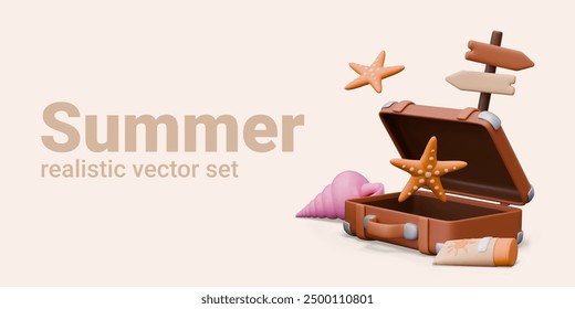 Concepto creativo de vacaciones de verano. Plantilla Horizontal para las redes sociales