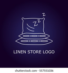 Creative concept symbol for hotel, hostel, travel, housing rent, real estate. Linen store logo. Vector