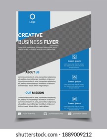 Creative concept tri folded flyer or brochure template for  corporate business with geometric vector shapes eps
