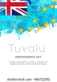Creative concept of Tuvalu Independence Day banner or poster background.
